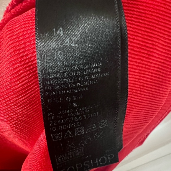 Topshop Red Sheath Midi Dress with Cutouts - Picture 8 of 10